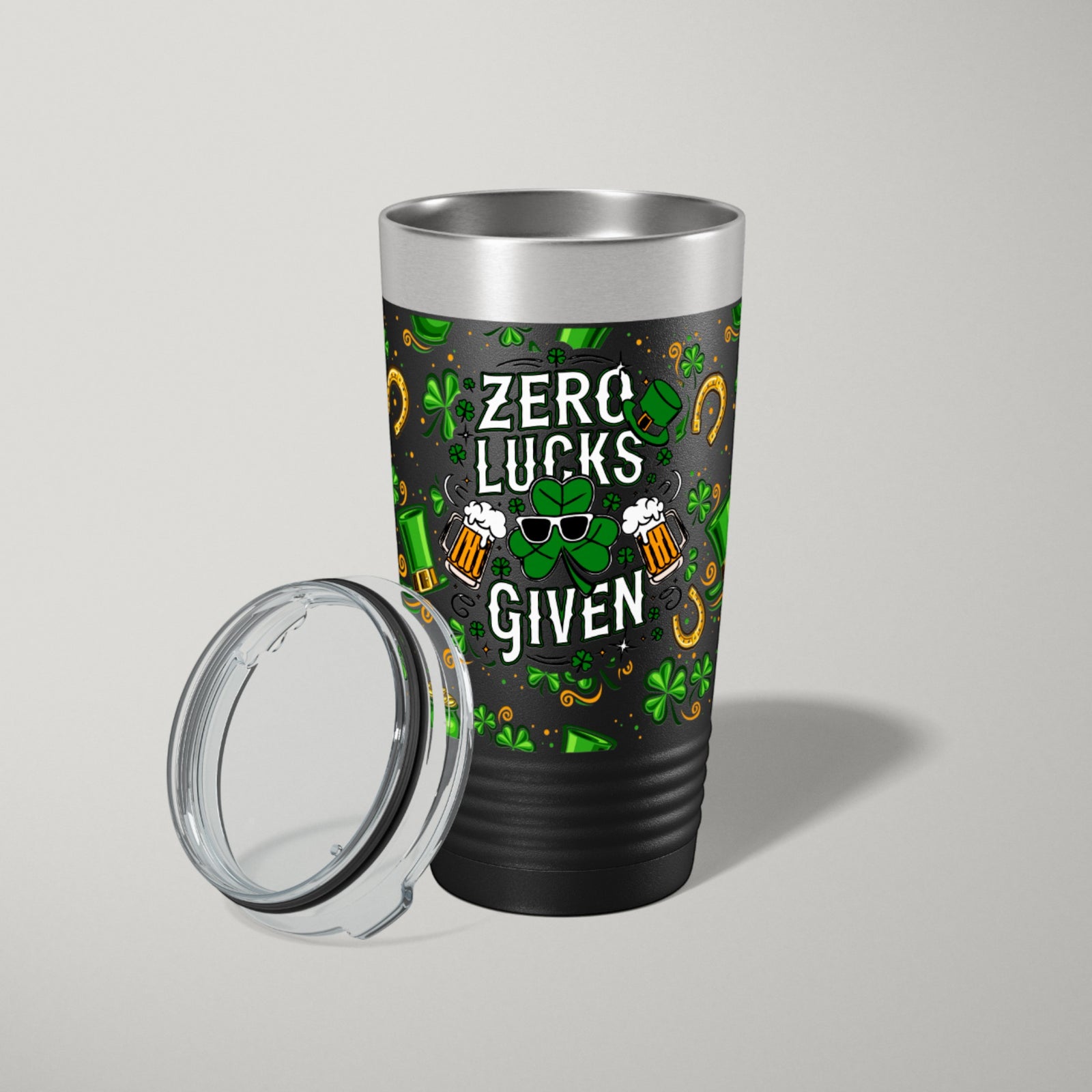 20oz UV tumbler with Zero Lucks Given wrap in St Paddy’s 2-pack

