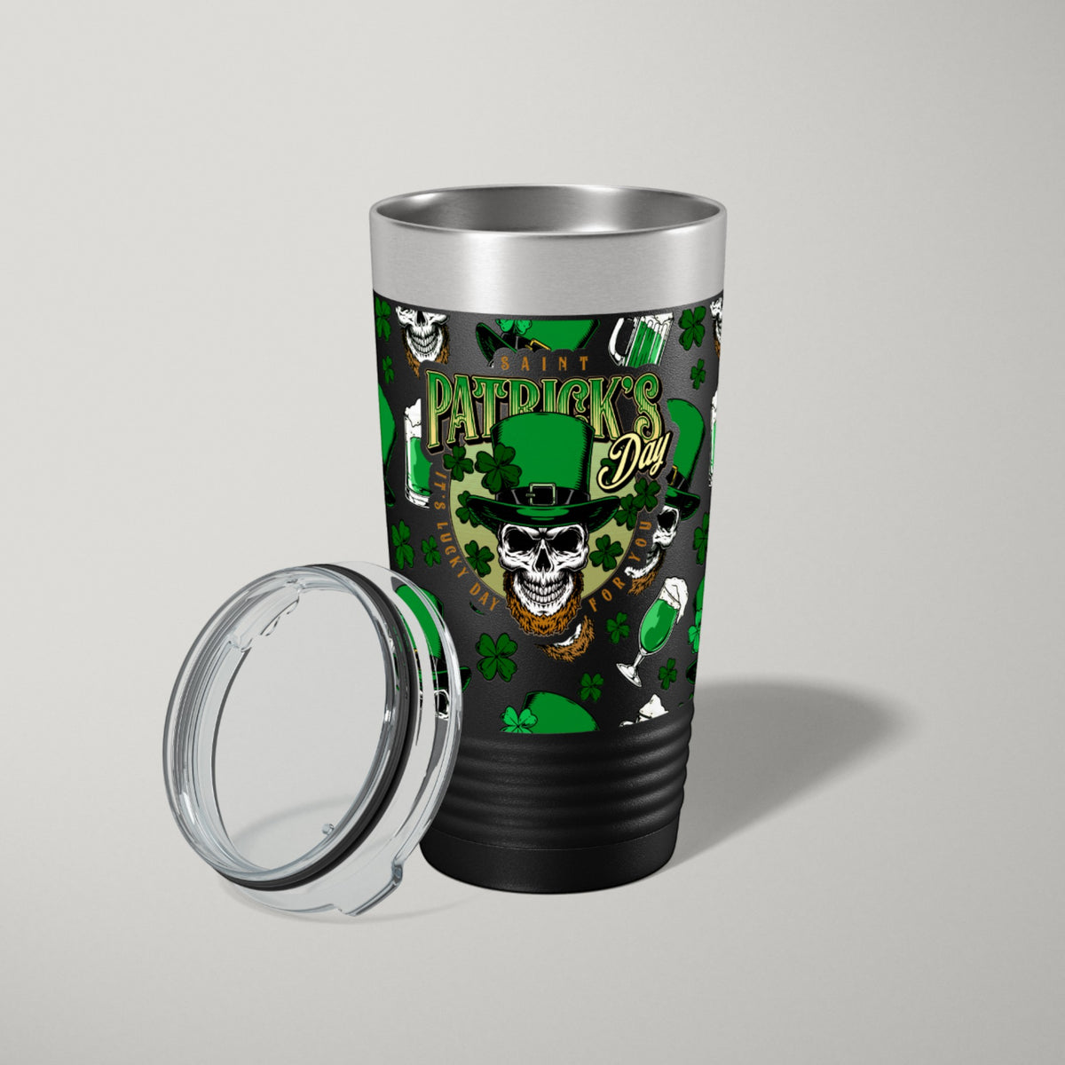 St Patricks Day Tumbler 2-Pack | UV Skull Wrap