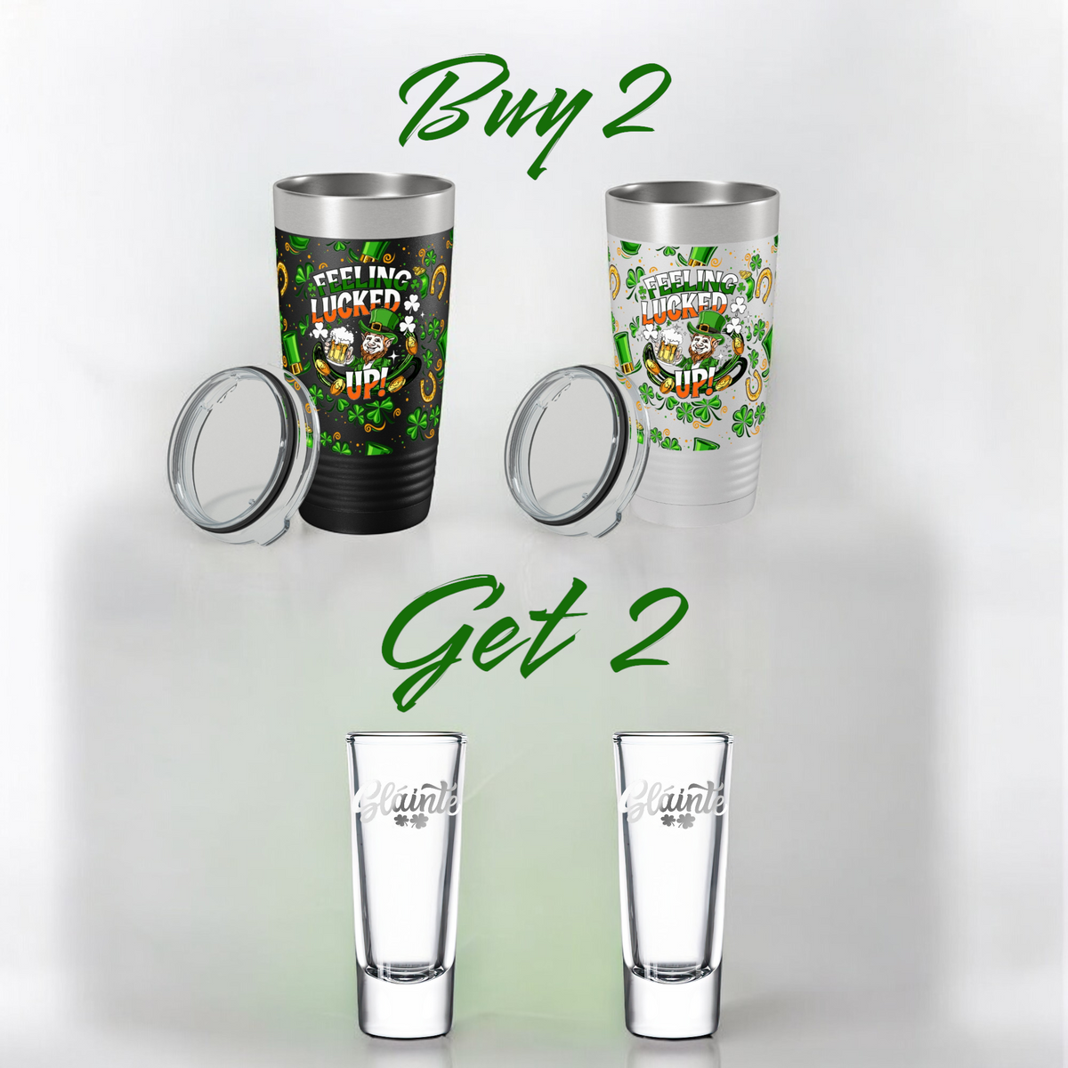 St Patricks Day Tumbler 2-Pack | UV Lucked Up Wrap