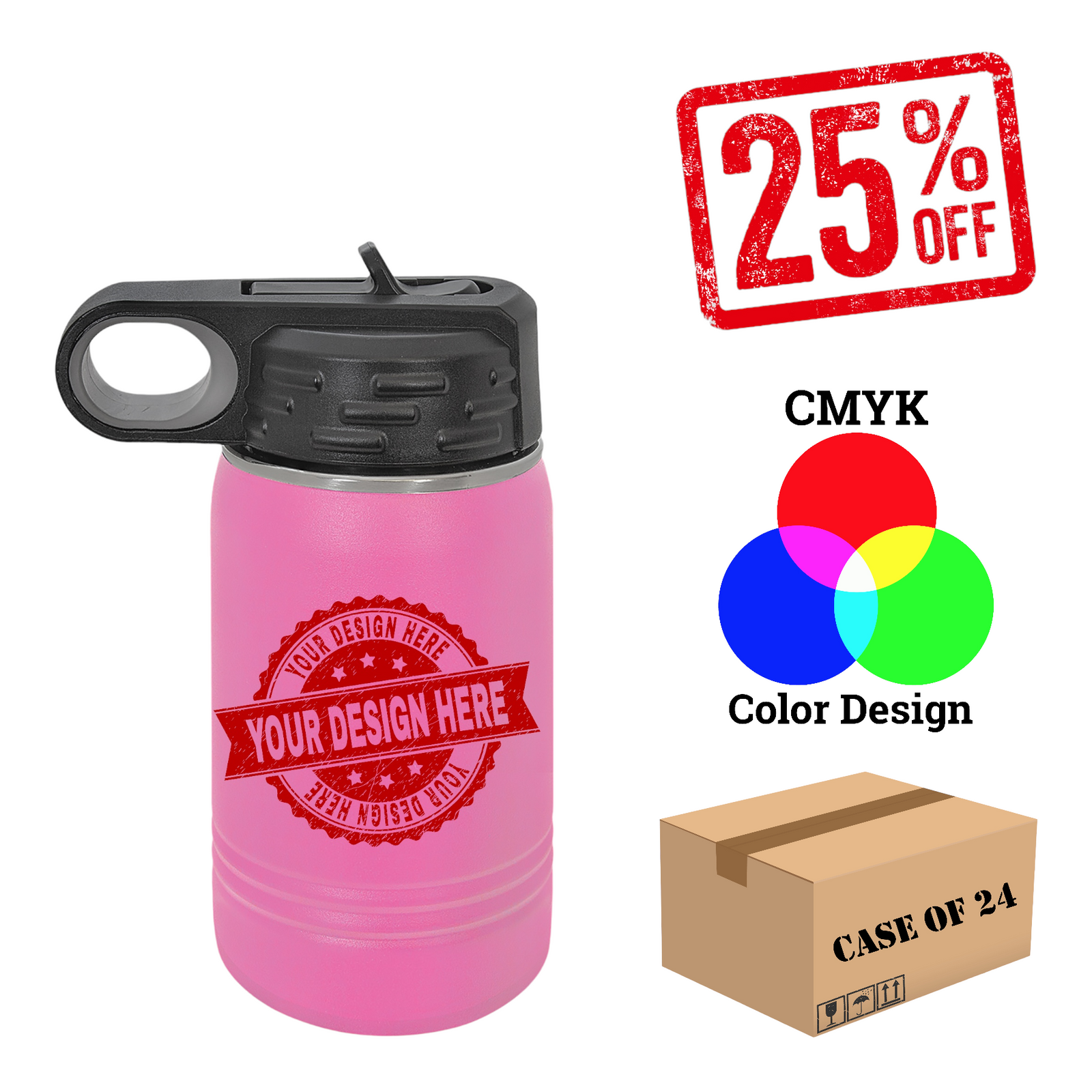 Polar Camel 12 oz. Water Bottle Case of 24