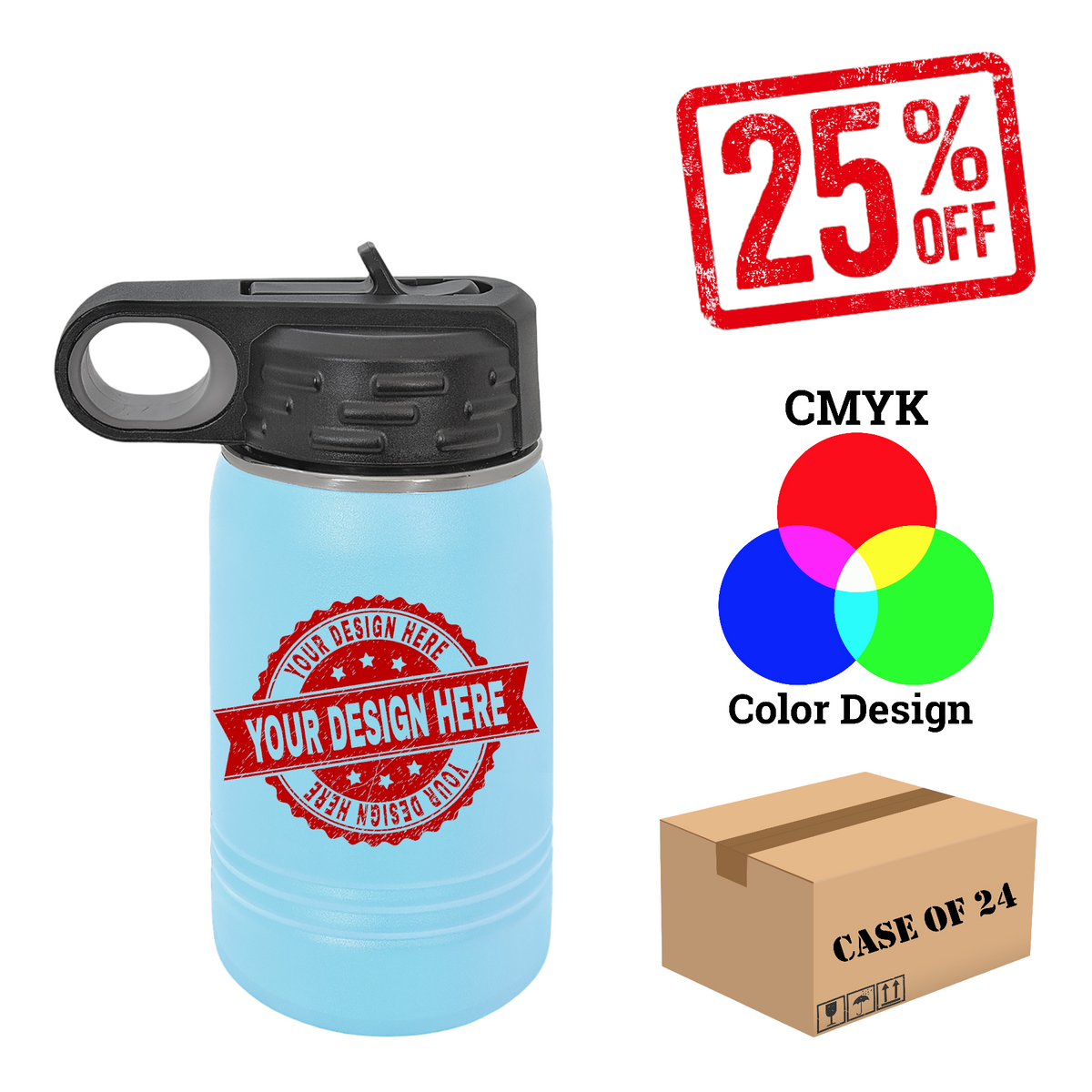 Polar Camel 12 oz. Water Bottle Case of 24