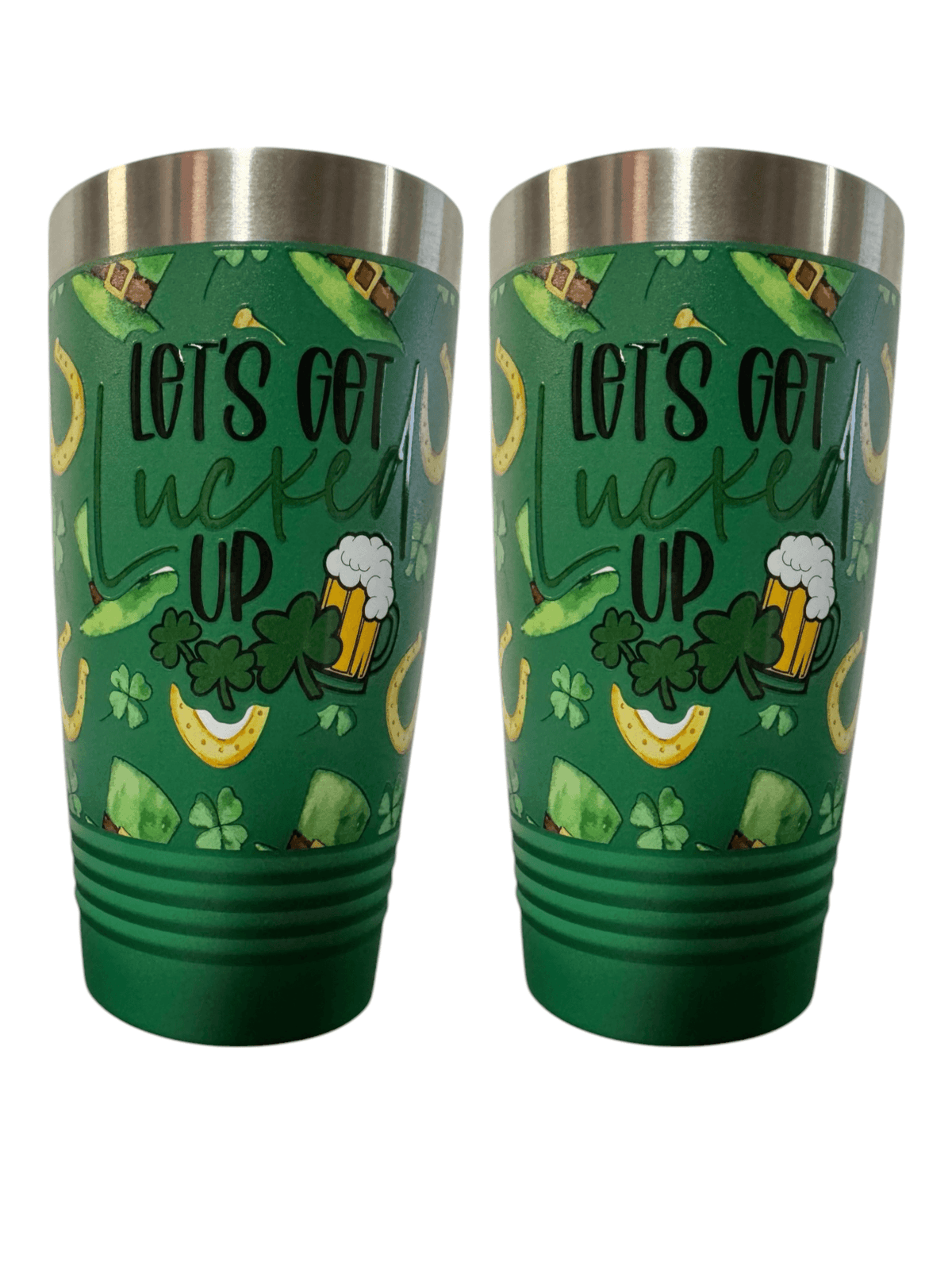 Celebrate St. Patrick's Day with the Durable, Polar Camel 20oz Ringneck Tumbler - 'Let's Get Lucked Up' , UV Printed, Dishwasher Safe