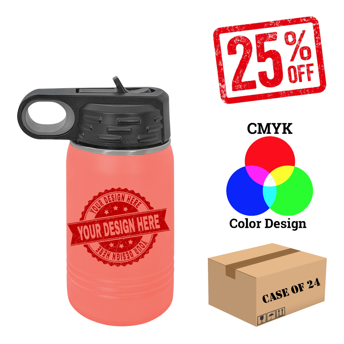 Polar Camel 12 oz. Water Bottle Case of 24