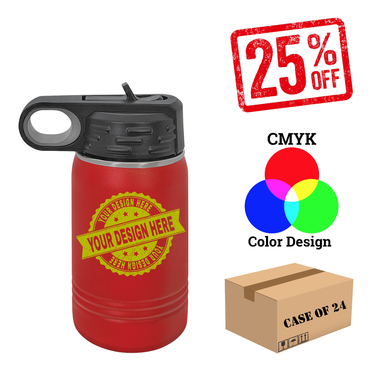 Polar Camel 12 oz. Water Bottle Case of 24