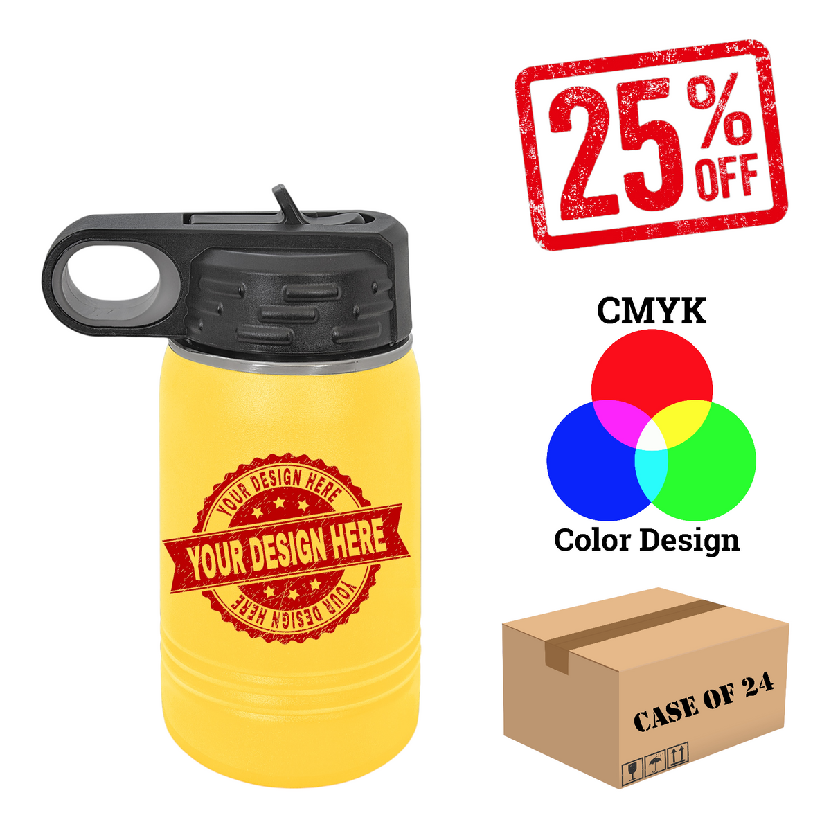 Polar Camel 12 oz. Water Bottle Case of 24