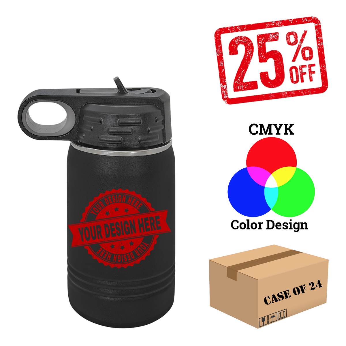 Polar Camel 12 oz. Water Bottle Case of 24