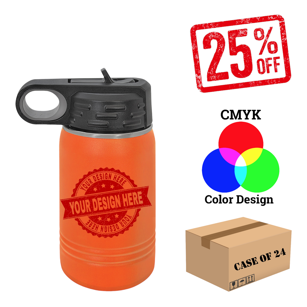 Polar Camel 12 oz. Water Bottle Case of 24