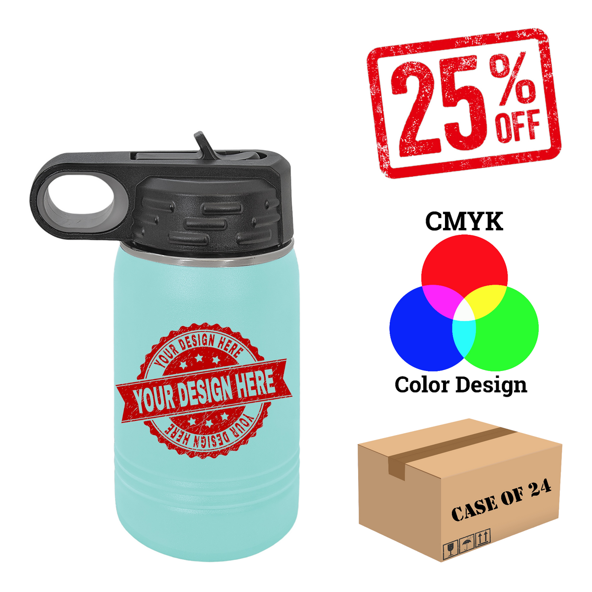 Polar Camel 12 oz. Water Bottle Case of 24