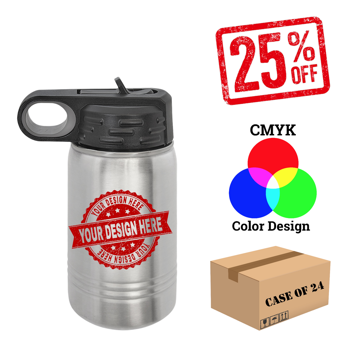 Polar Camel 12 oz. Water Bottle Case of 24