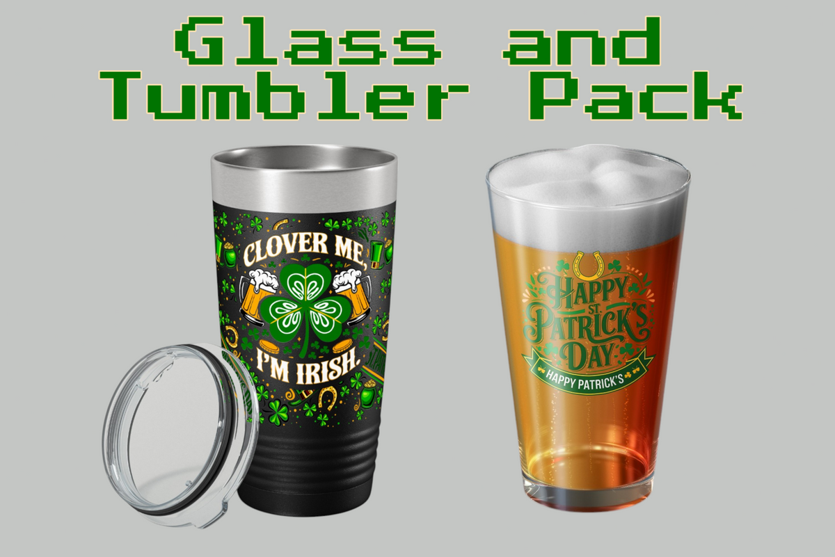 St Patricks Day Tumbler | UV Clover Me + Pint Pack