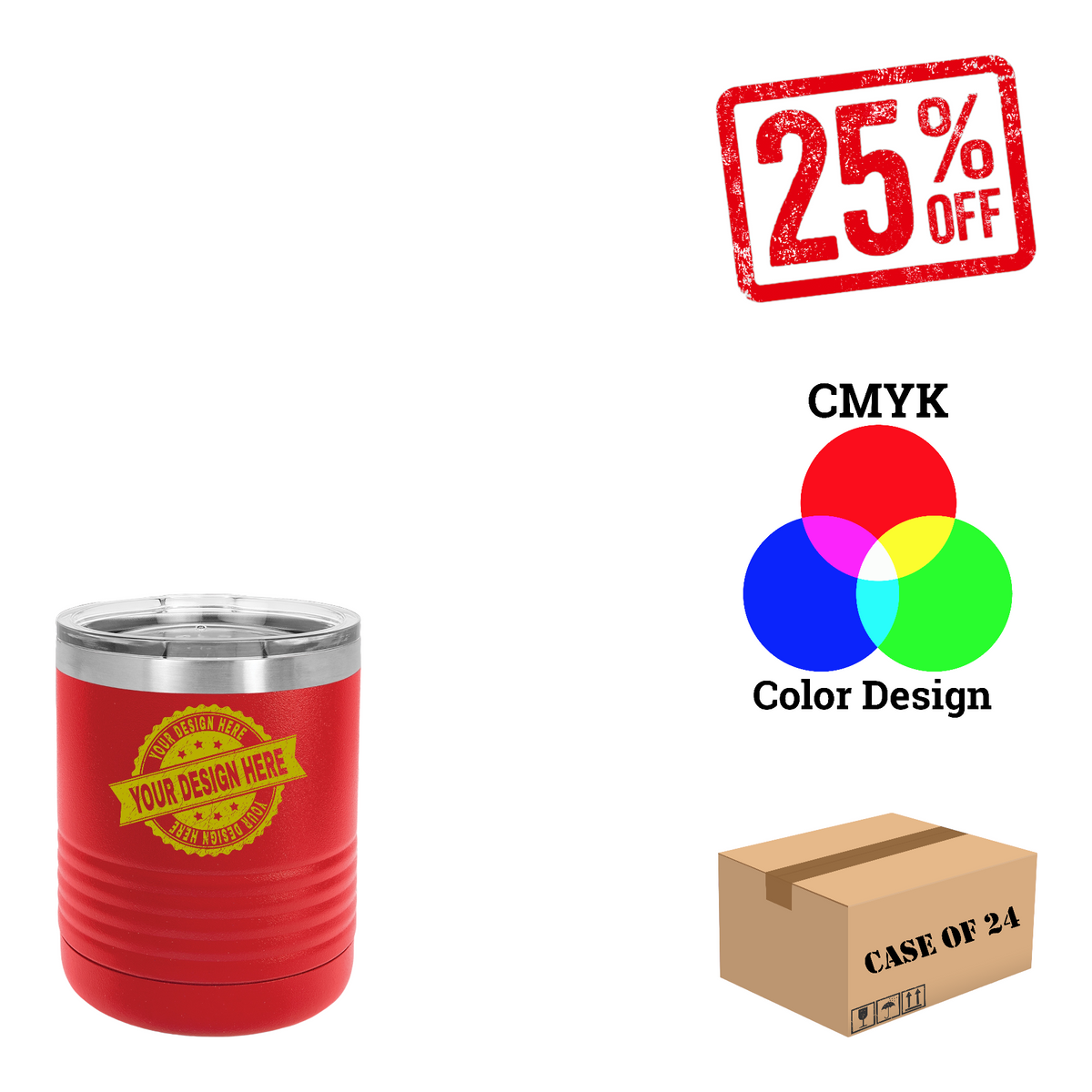 Polar Camel 10 oz. Vacuum Insulated Ringneck Tumbler Case of 24