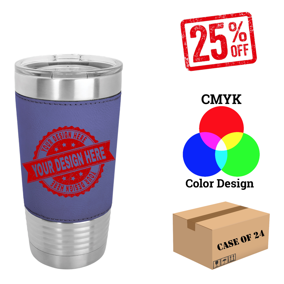Polar Camel 20 oz. Leatherette Tumbler Case of 24