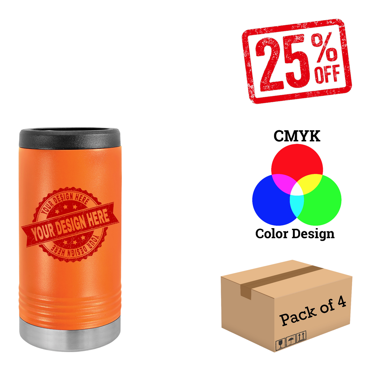 4 Pack Polar Camel Slim Beverage Holder