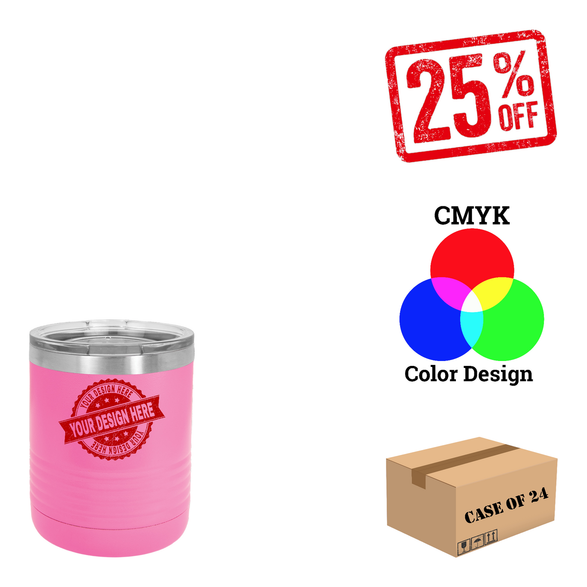 Polar Camel 10 oz. Vacuum Insulated Ringneck Tumbler Case of 24