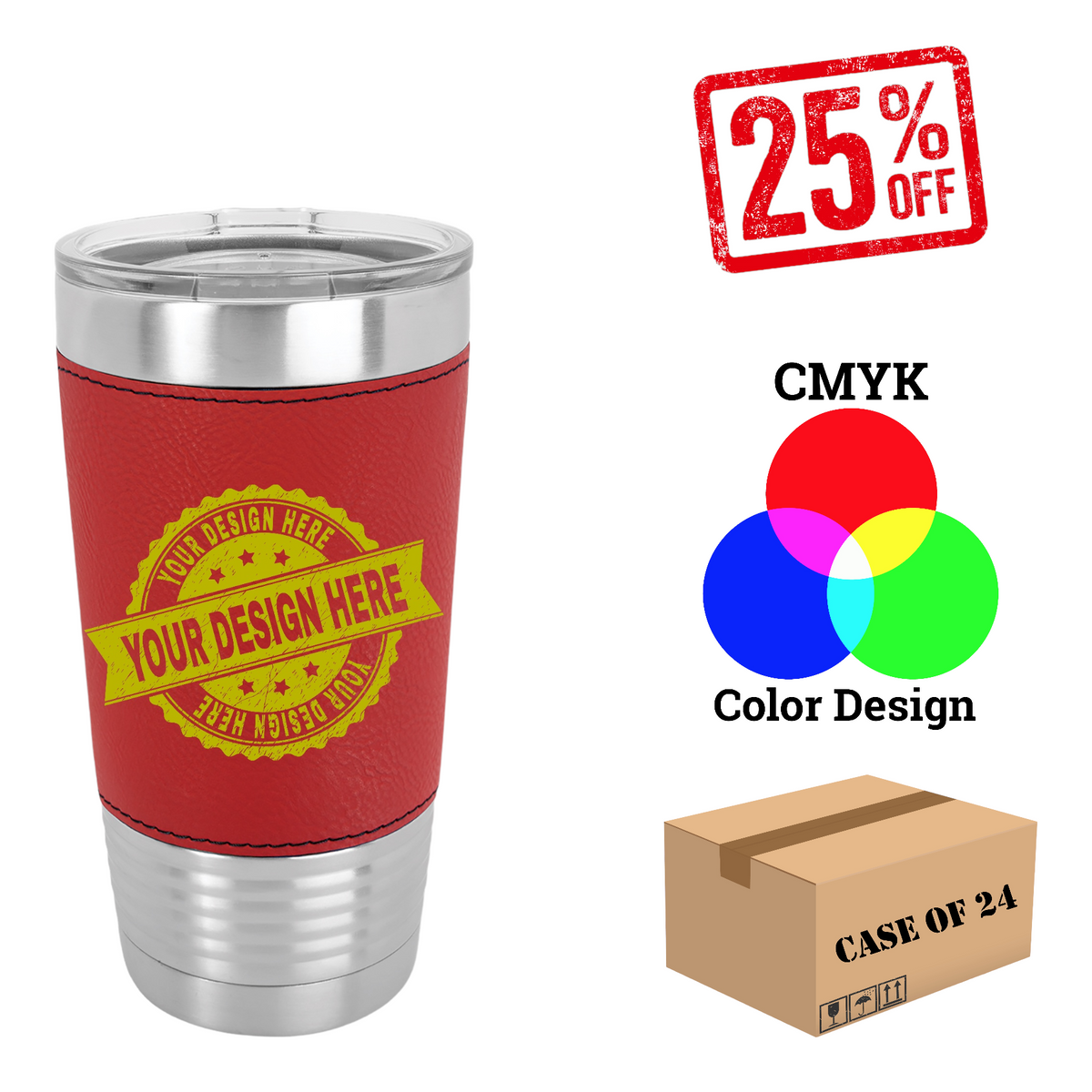 Polar Camel 20 oz. Leatherette Tumbler Case of 24