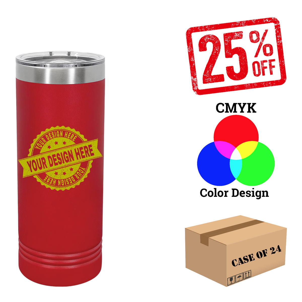 Polar Camel 22 oz. Skinny Tumbler Case of 24