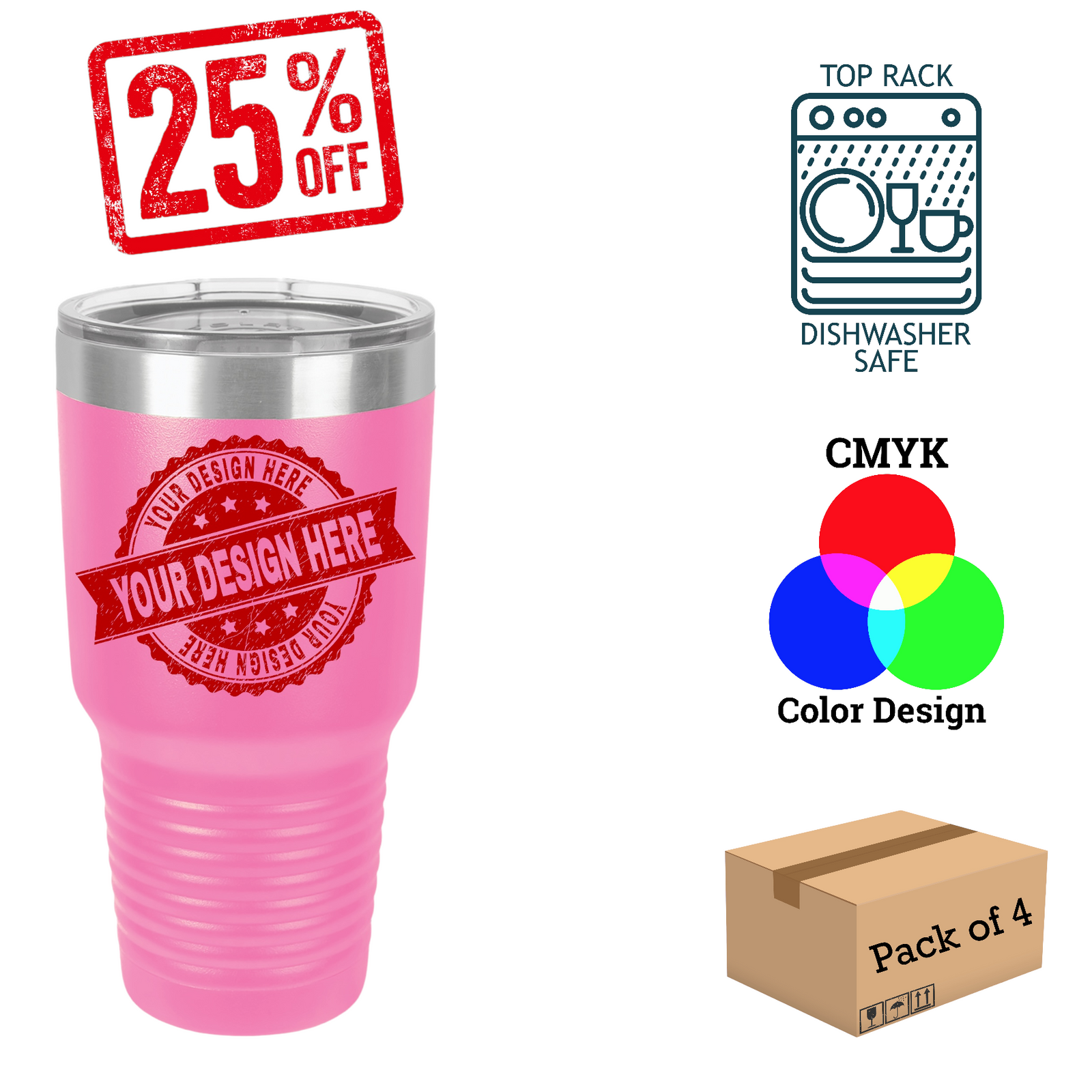 4 Pack Polar Camel 30 oz. Insulated Ringneck Tumbler