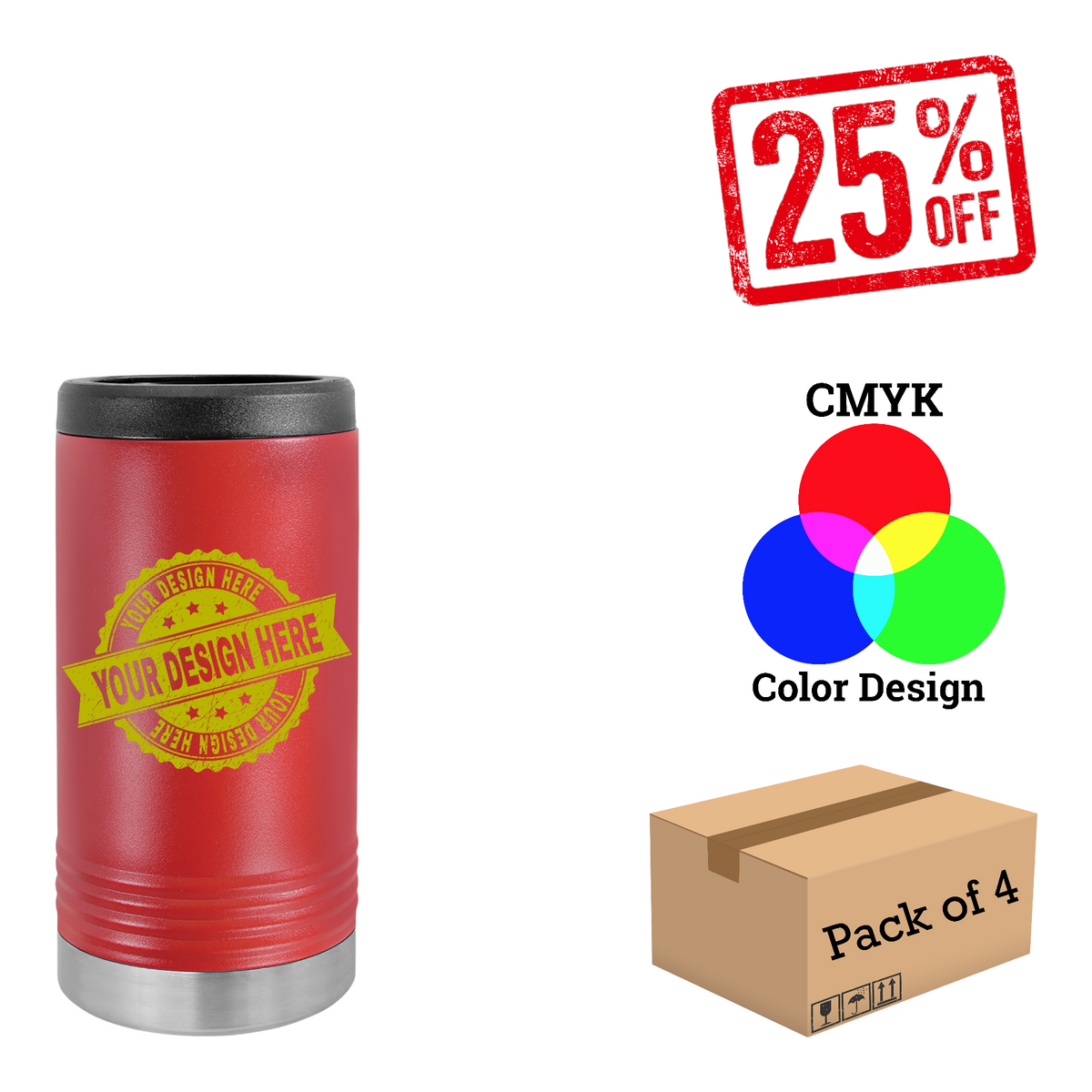 4 Pack Polar Camel Slim Beverage Holder