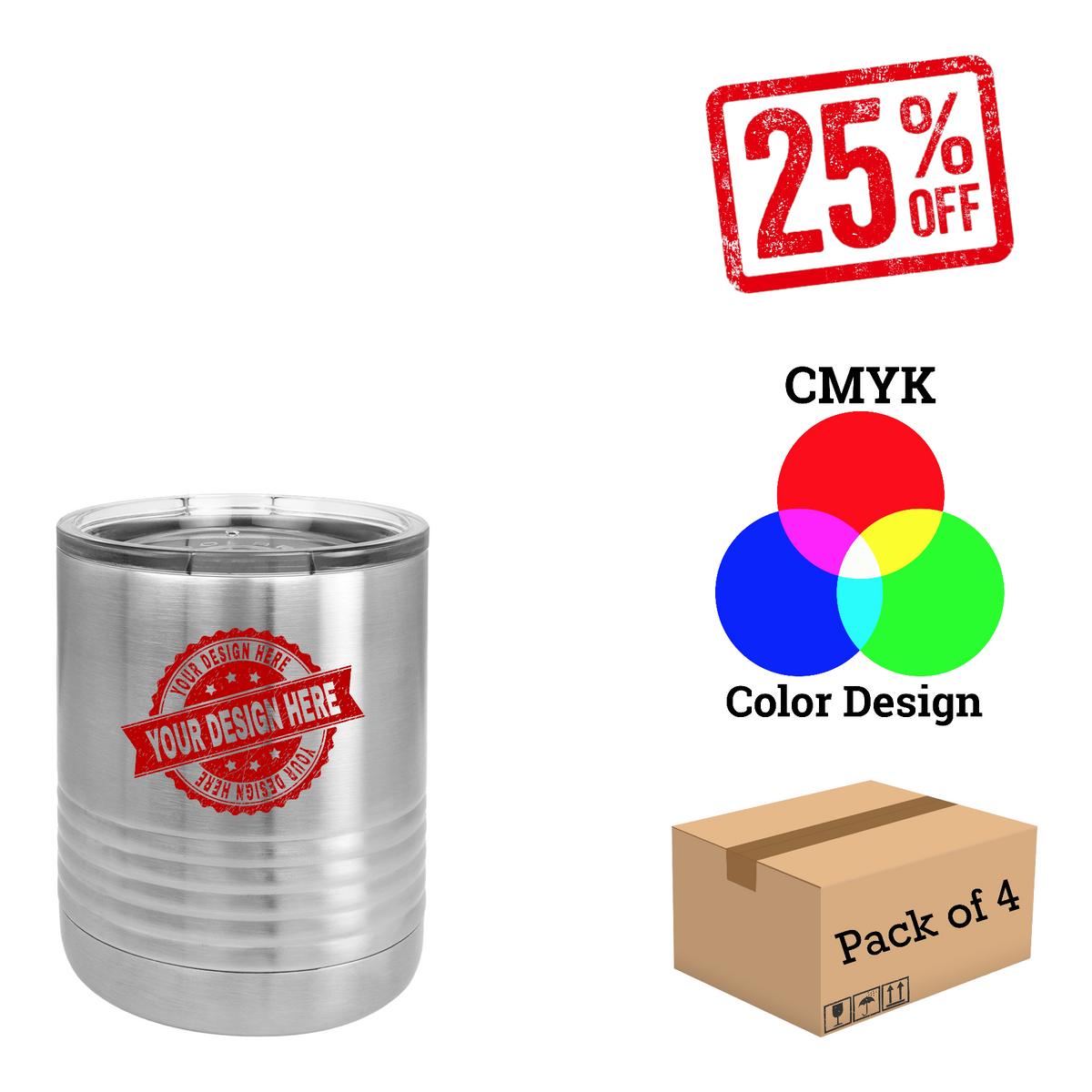 4 Pack Polar Camel 10 oz. Vacuum Insulated Ringneck Tumbler