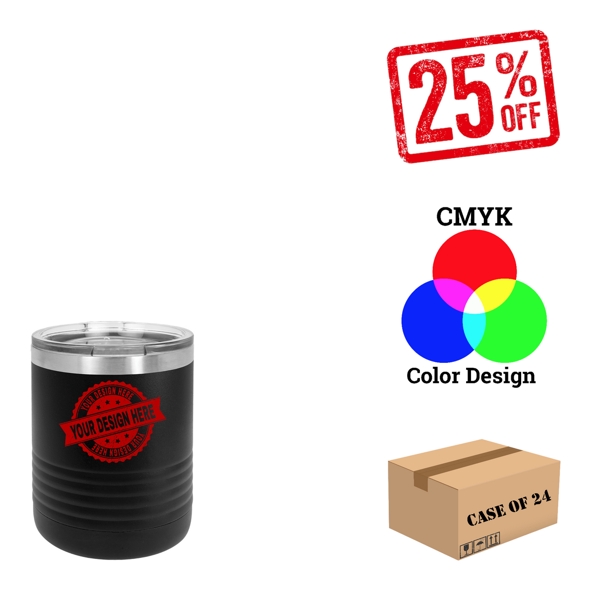 Polar Camel 10 oz. Vacuum Insulated Ringneck Tumbler Case of 24