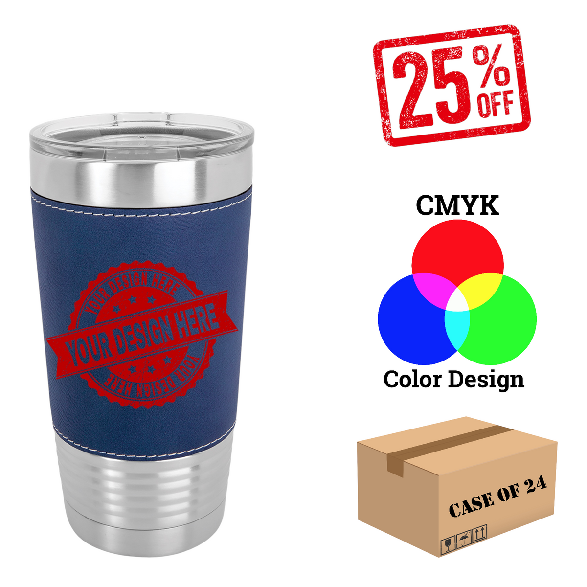 Polar Camel 20 oz. Leatherette Tumbler Case of 24