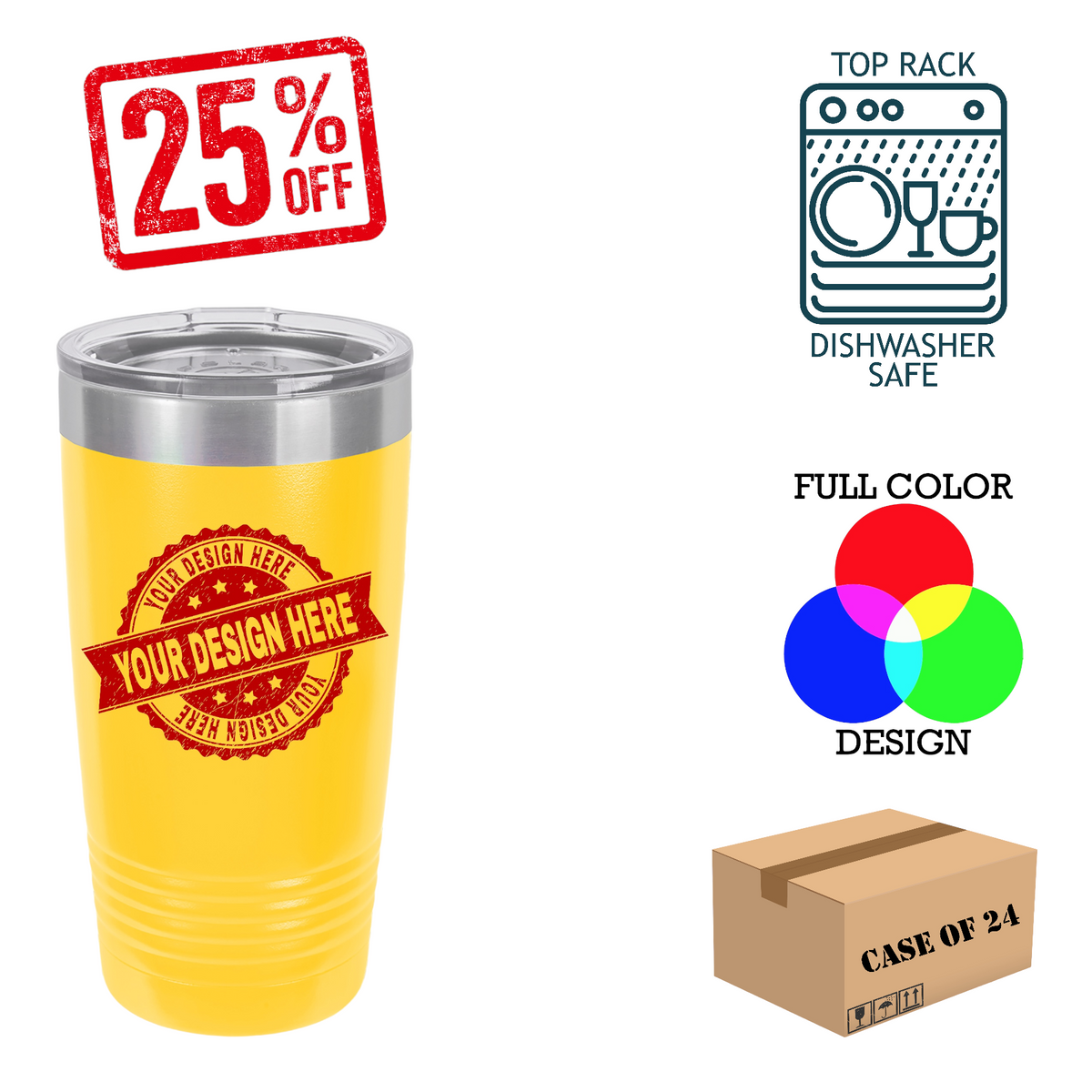 Polar Camel 20 oz. Insulated Ringneck Tumbler Case of 24
