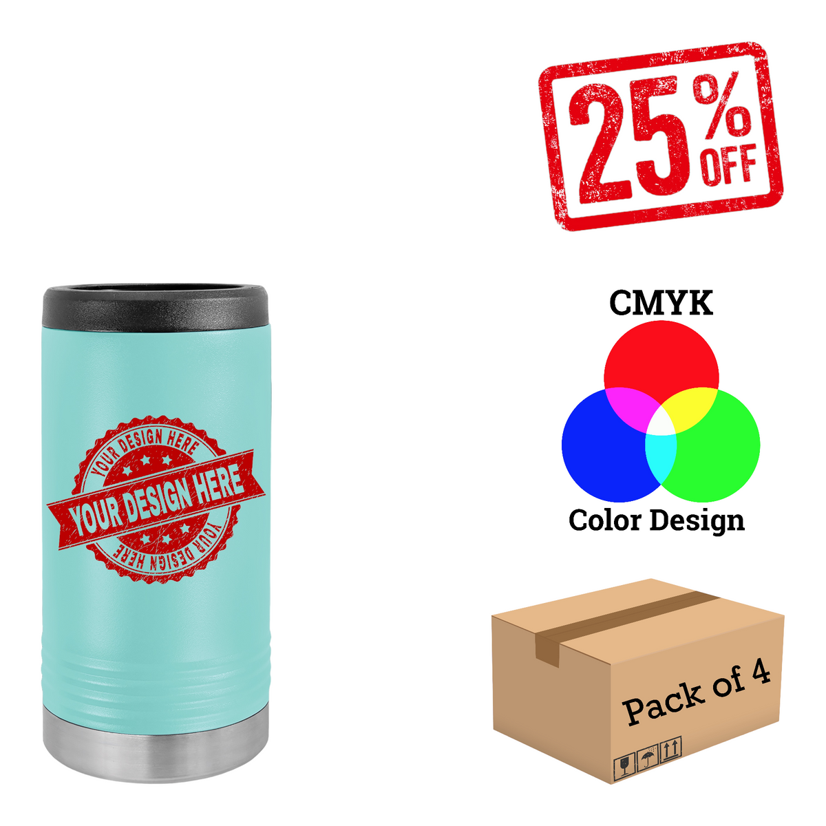 4 Pack Polar Camel Slim Beverage Holder