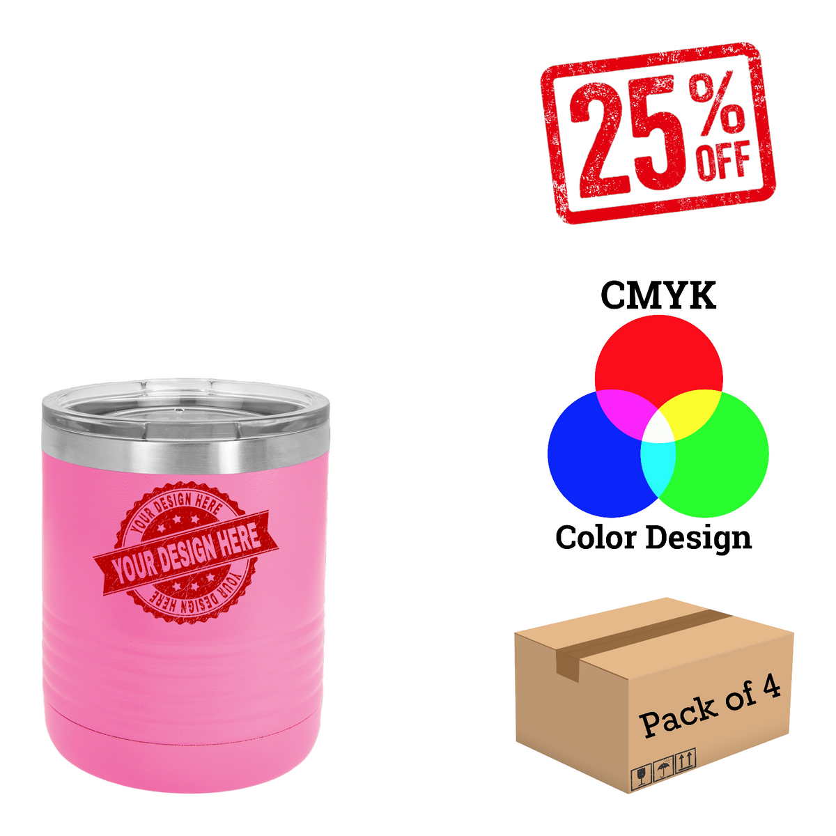 4 Pack Polar Camel 10 oz. Vacuum Insulated Ringneck Tumbler