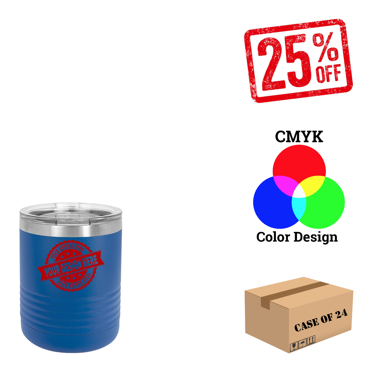 Polar Camel 10 oz. Vacuum Insulated Ringneck Tumbler Case of 24