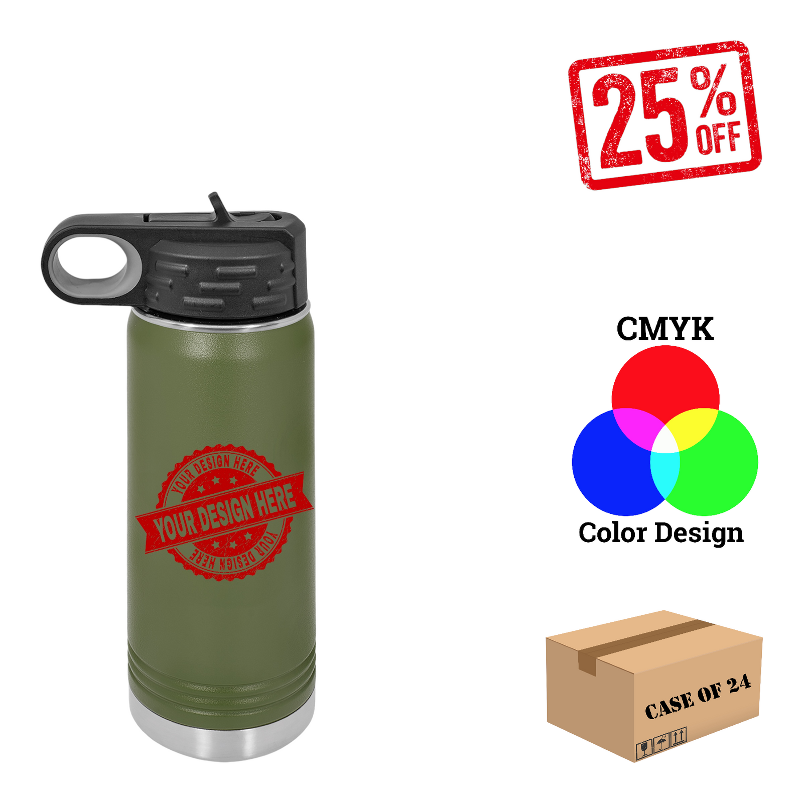 Polar Camel 20 oz. Water Bottle Case of 24