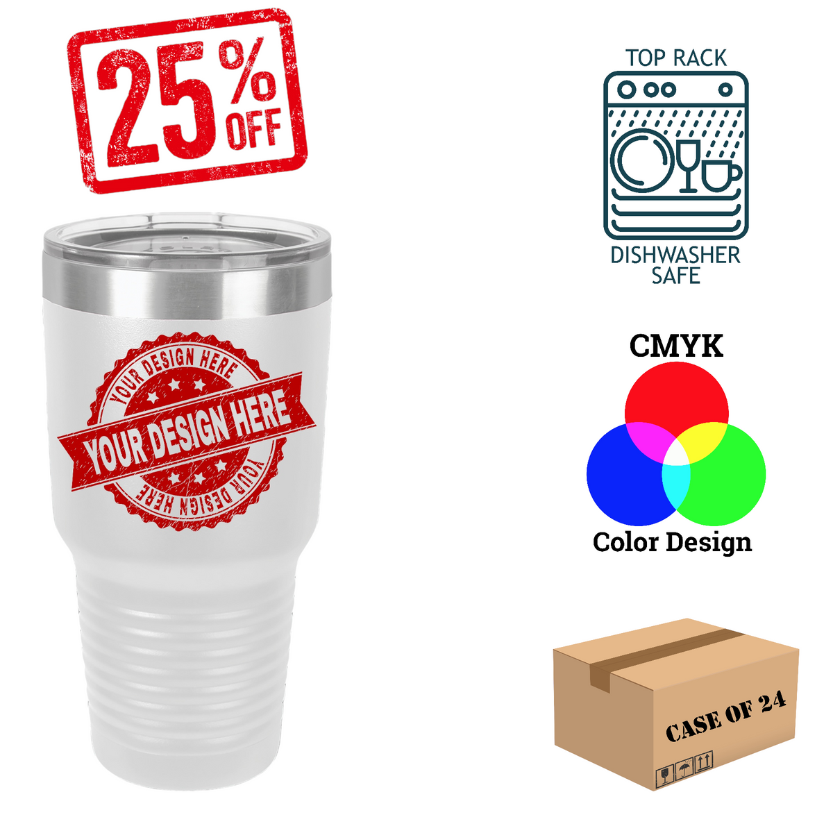 Polar Camel 30 oz. Insulated Ringneck Tumbler Case of 24