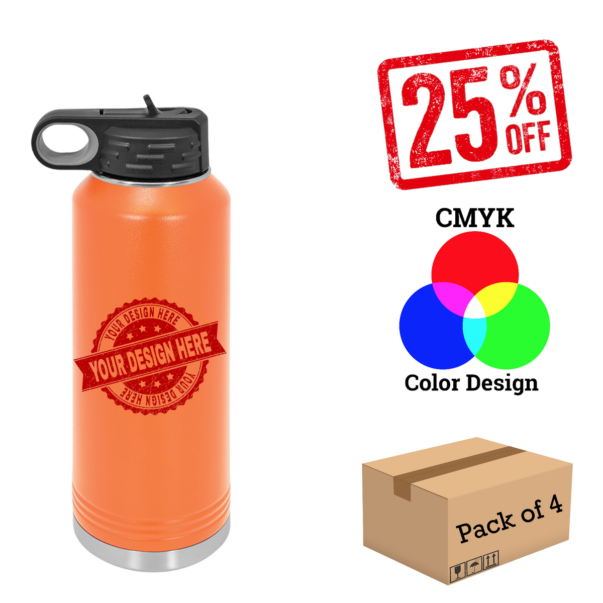 4 Pack Polar Camel 40oz. Water Bottle