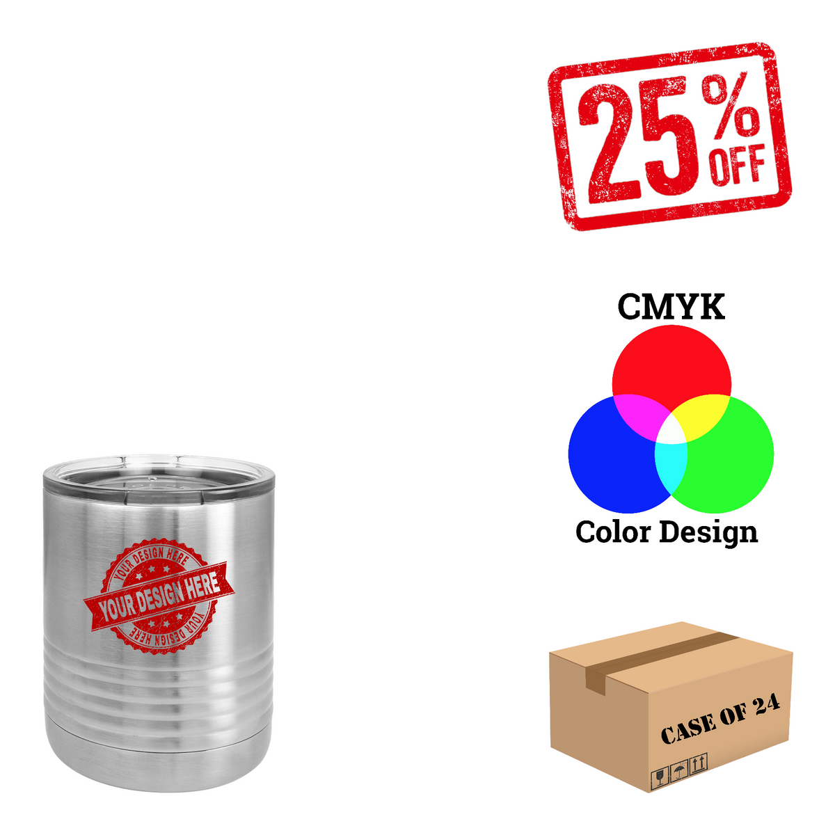 Polar Camel 10 oz. Vacuum Insulated Ringneck Tumbler Case of 24