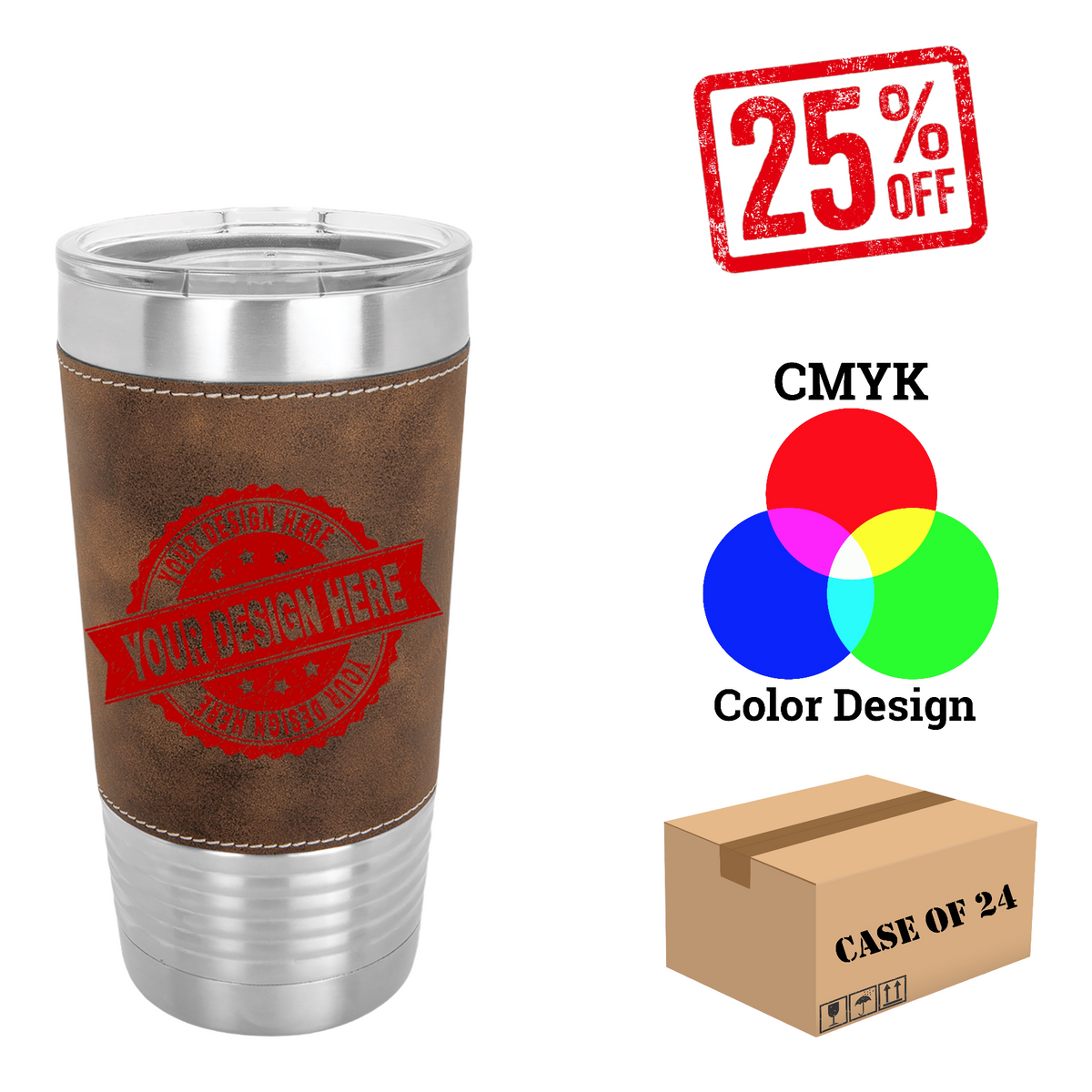 Polar Camel 20 oz. Leatherette Tumbler Case of 24