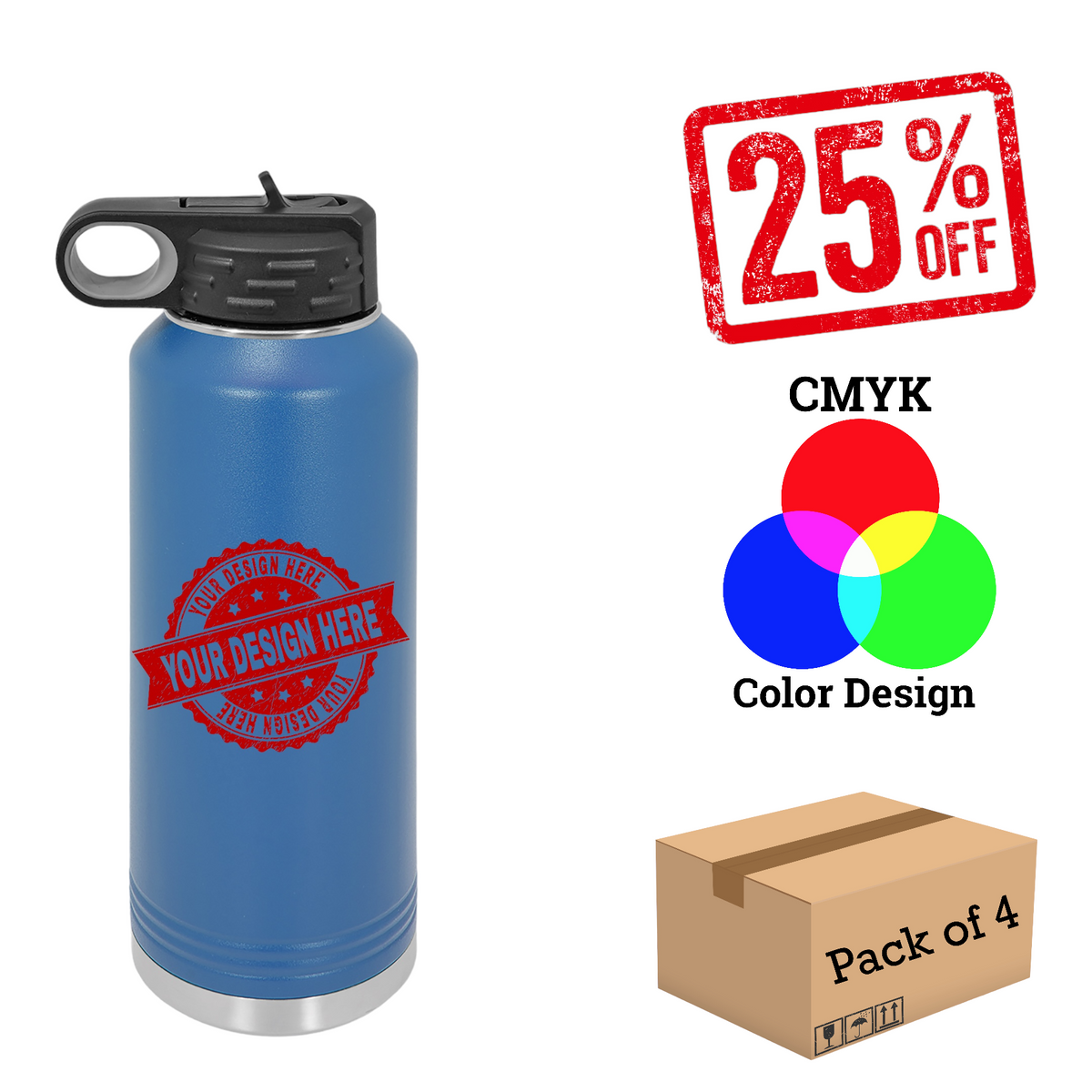 4 Pack Polar Camel 40oz. Water Bottle