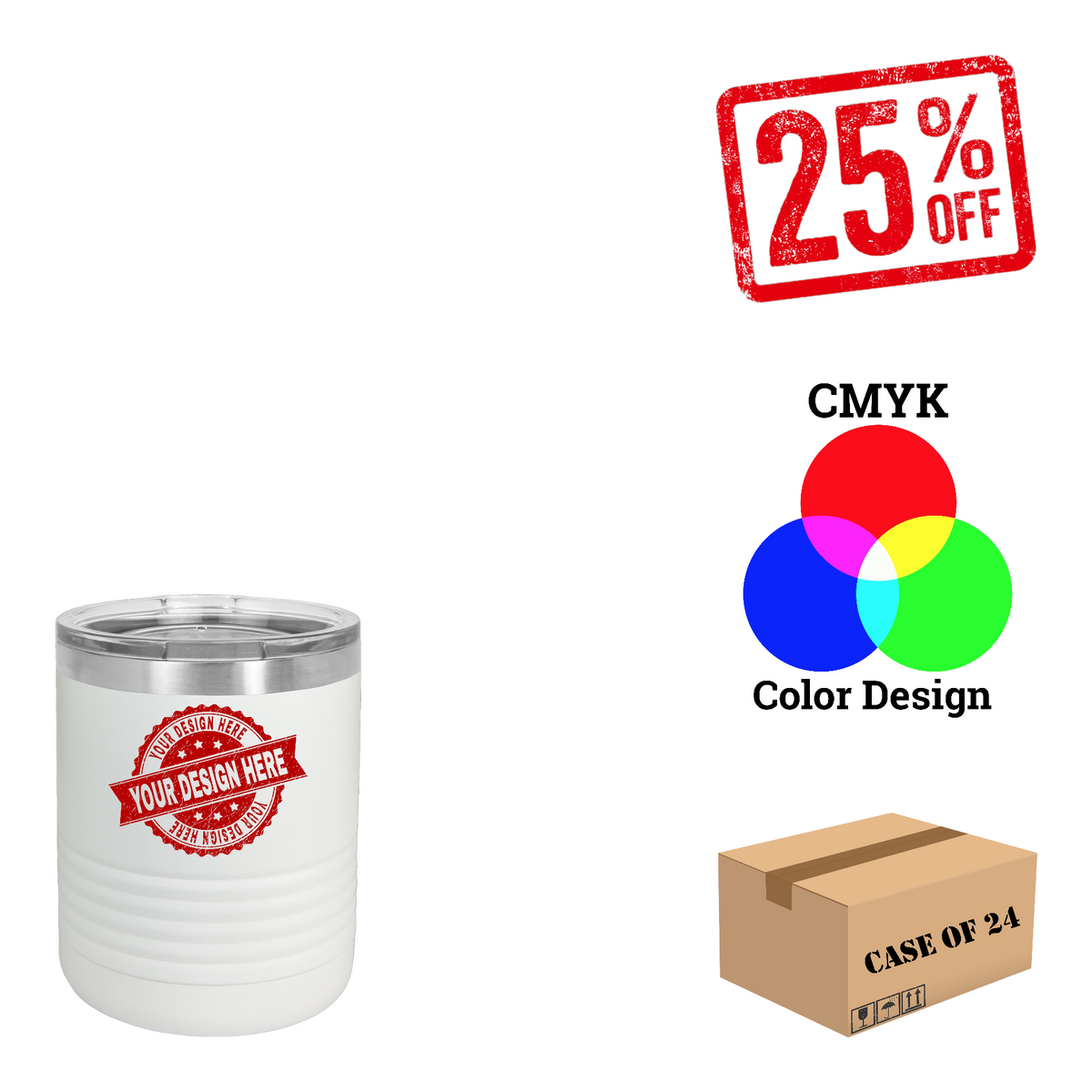 Polar Camel 10 oz. Vacuum Insulated Ringneck Tumbler Case of 24