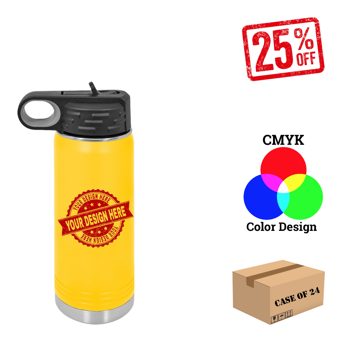 Polar Camel 20 oz. Water Bottle Case of 24