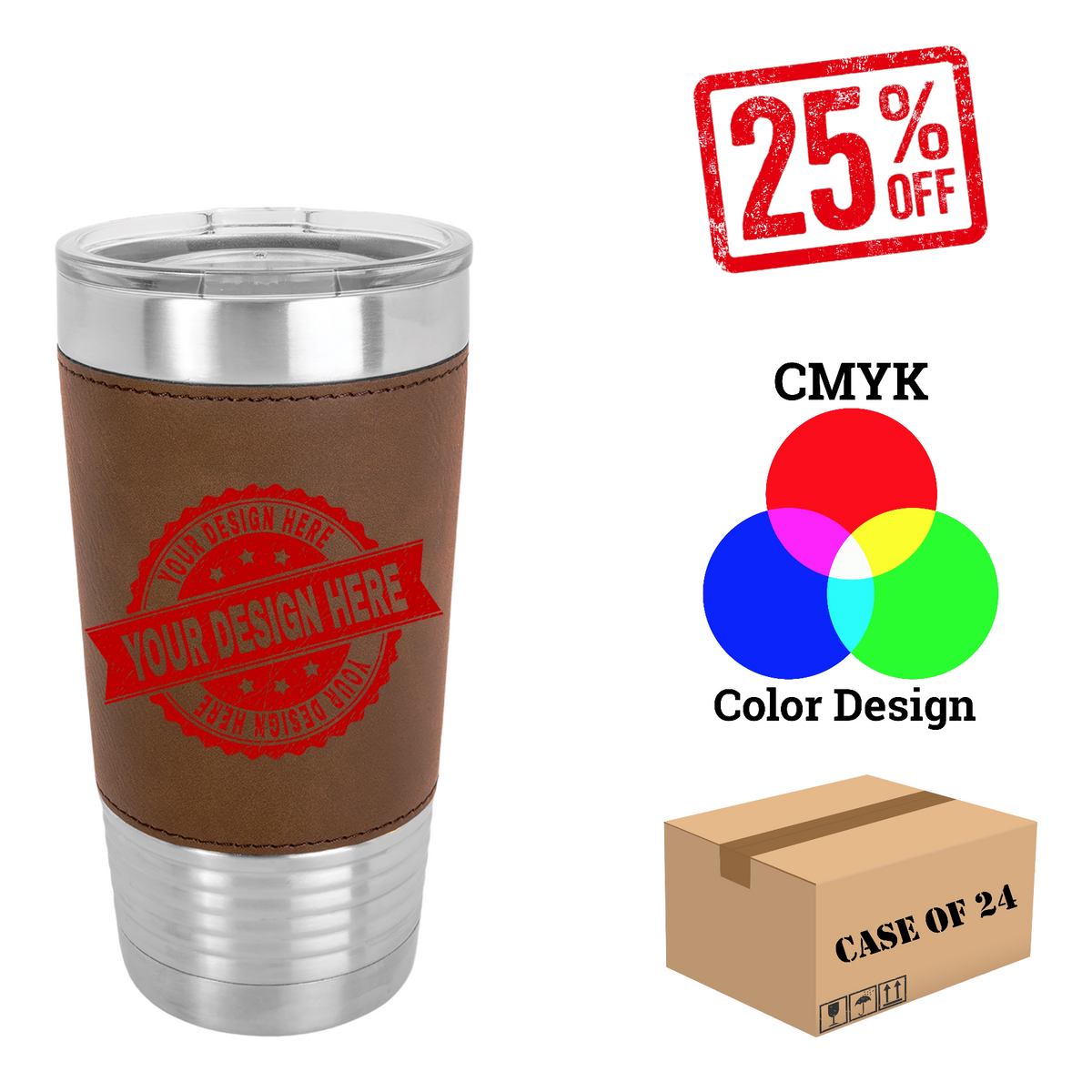 Polar Camel 20 oz. Leatherette Tumbler Case of 24