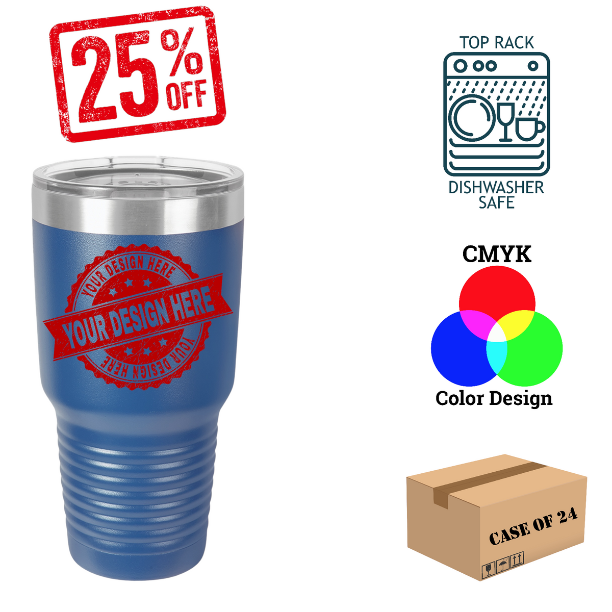 Polar Camel 30 oz. Insulated Ringneck Tumbler Case of 24