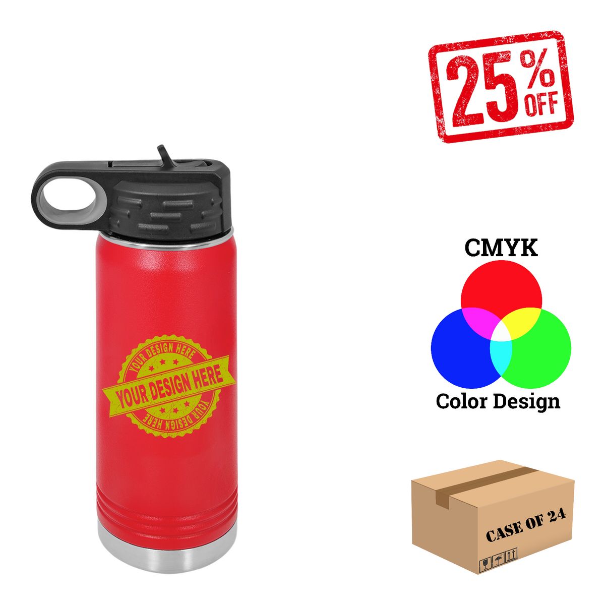 Polar Camel 20 oz. Water Bottle Case of 24