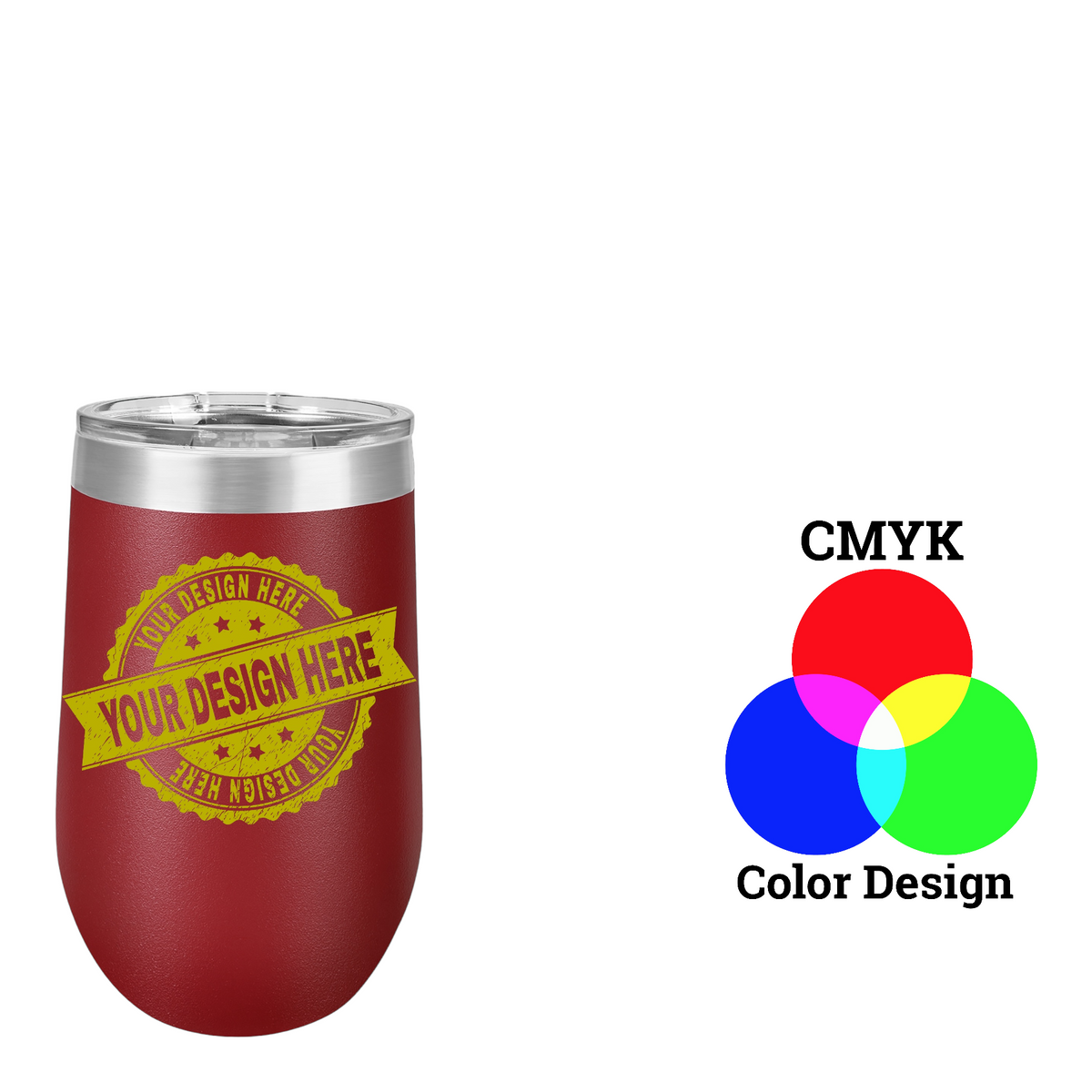 Polar Camel 16 oz. Vacuum Insulated Stemless Wine Tumbler with Lid