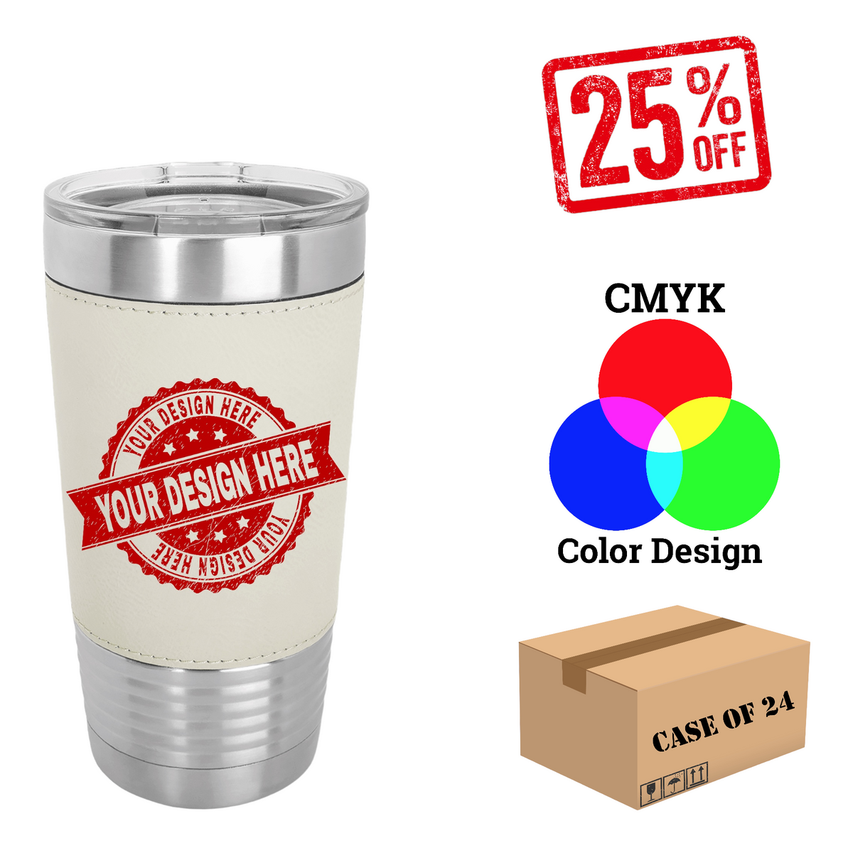 Polar Camel 20 oz. Leatherette Tumbler Case of 24