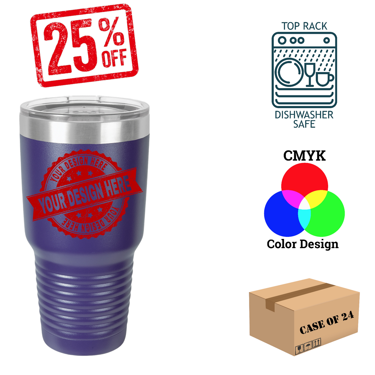 Polar Camel 30 oz. Insulated Ringneck Tumbler Case of 24