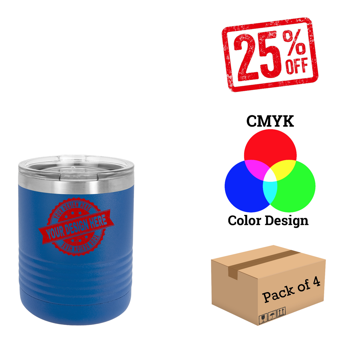 4 Pack Polar Camel 10 oz. Vacuum Insulated Ringneck Tumbler