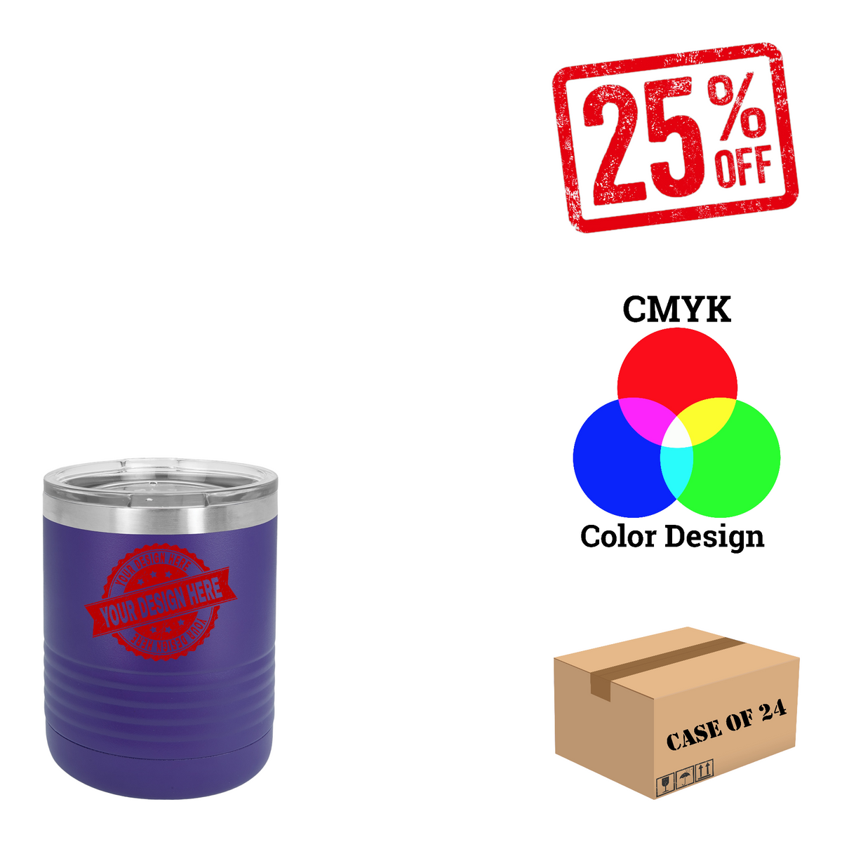 Polar Camel 10 oz. Vacuum Insulated Ringneck Tumbler Case of 24