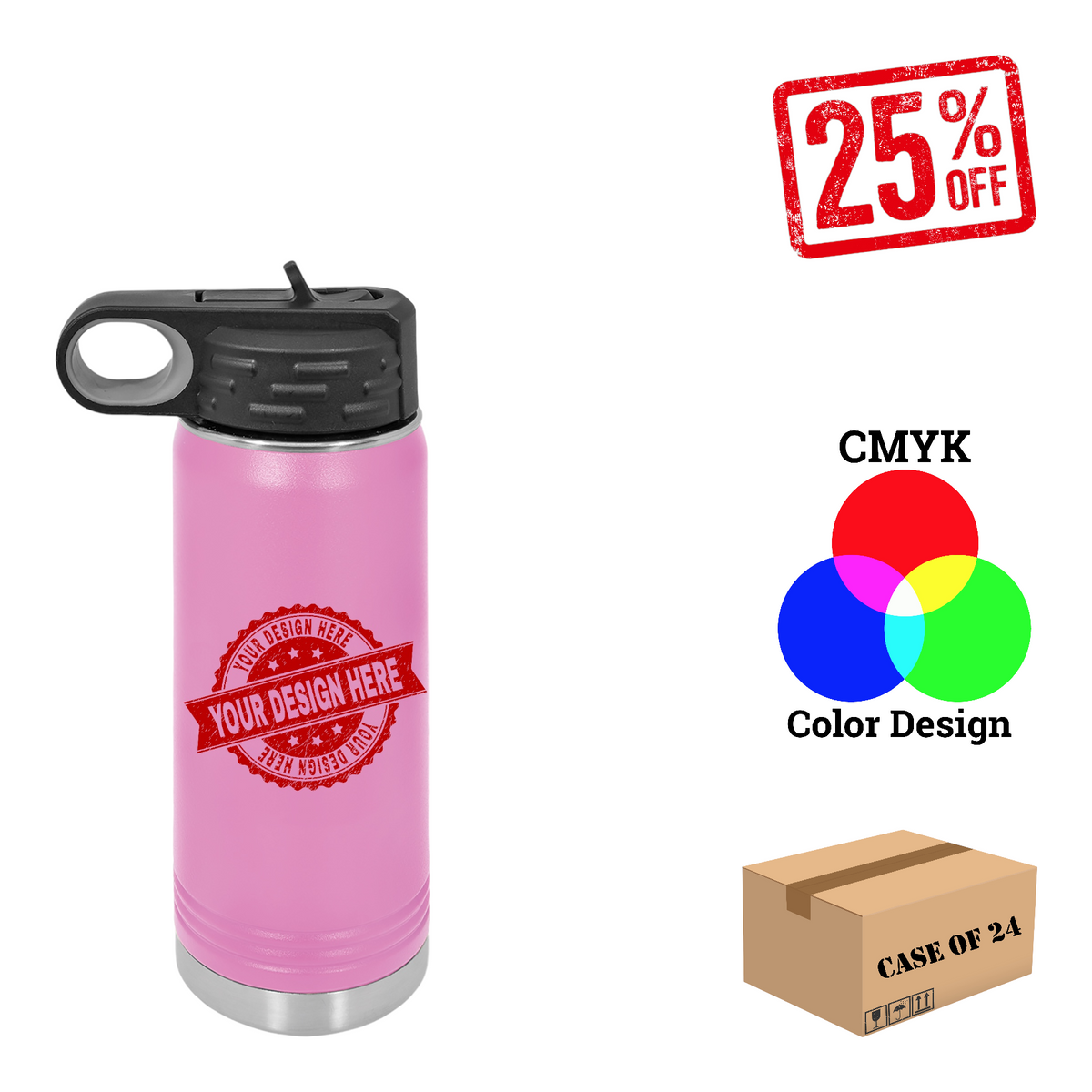 Polar Camel 20 oz. Water Bottle Case of 24