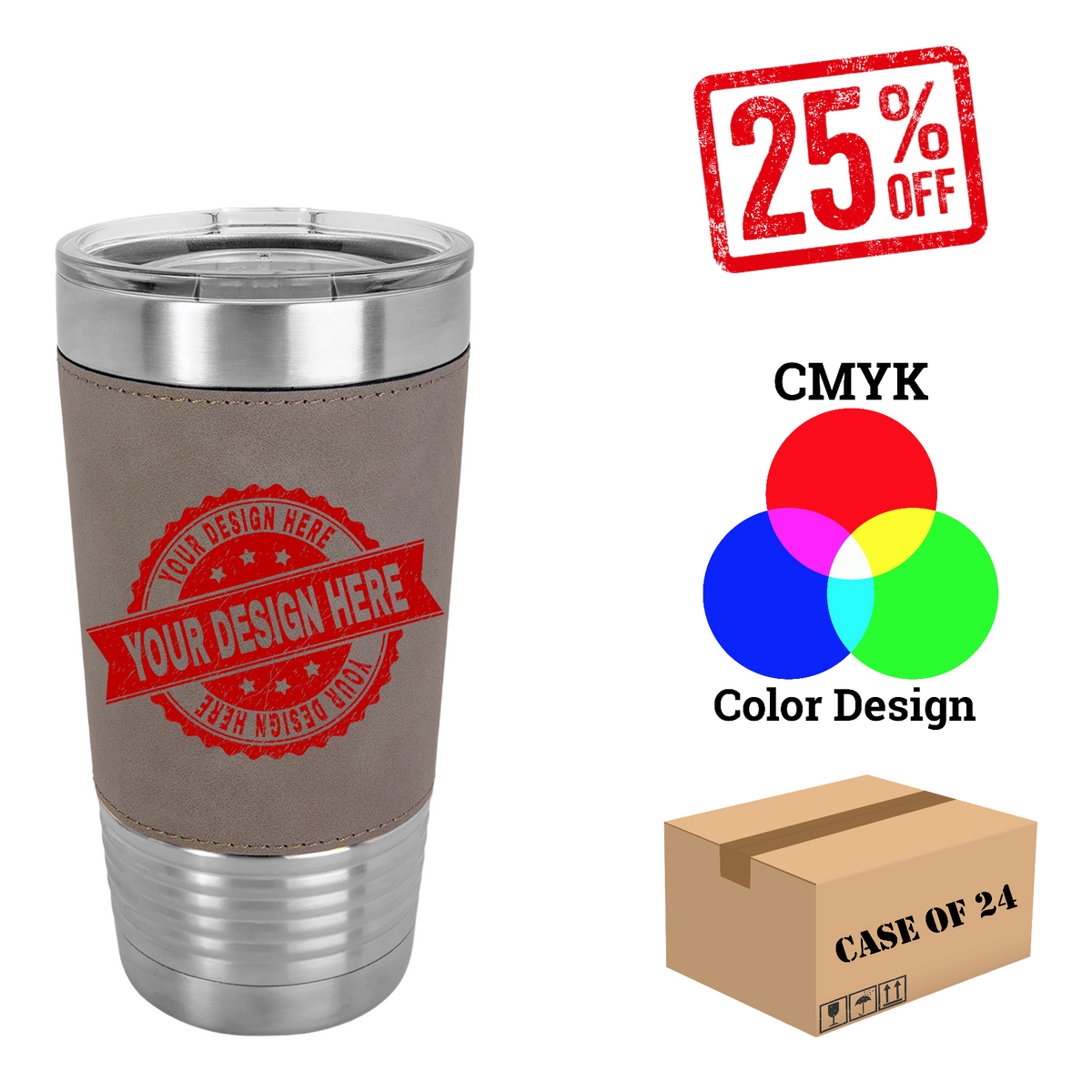 Polar Camel 20 oz. Leatherette Tumbler Case of 24
