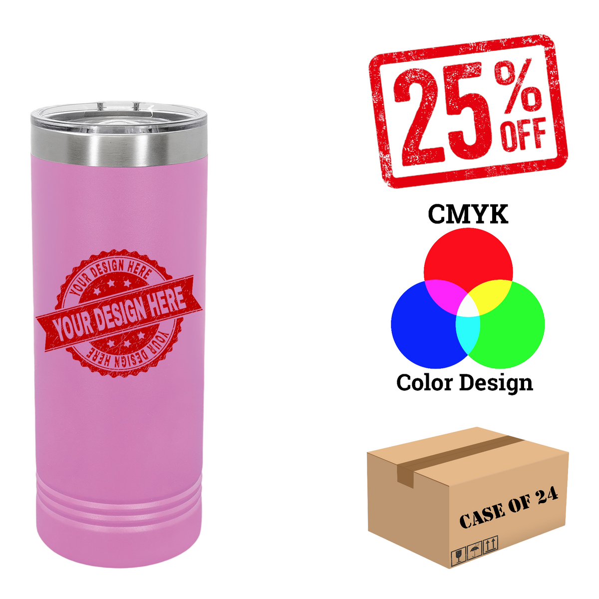 Polar Camel 22 oz. Skinny Tumbler Case of 24