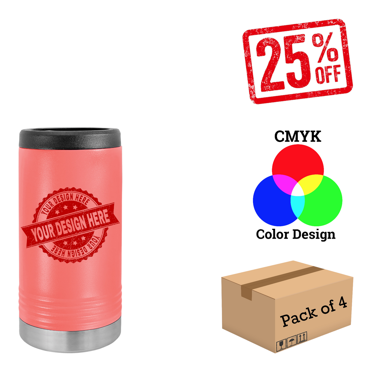 4 Pack Polar Camel Slim Beverage Holder