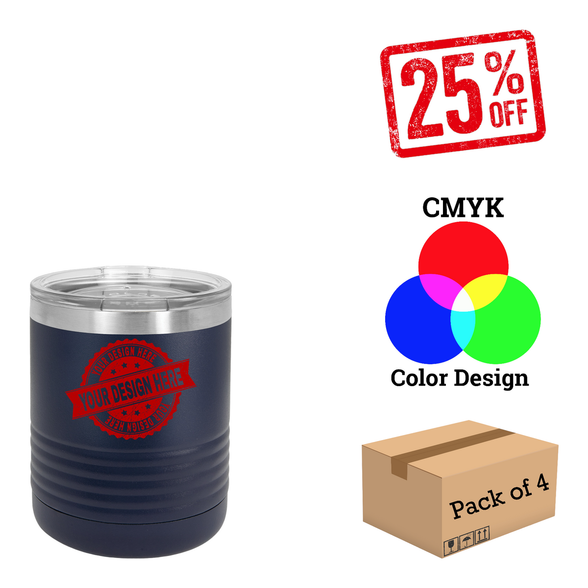 4 Pack Polar Camel 10 oz. Vacuum Insulated Ringneck Tumbler